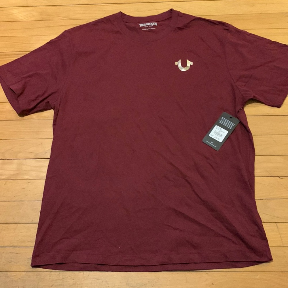 Tshirt True Religion burgundy and gold
